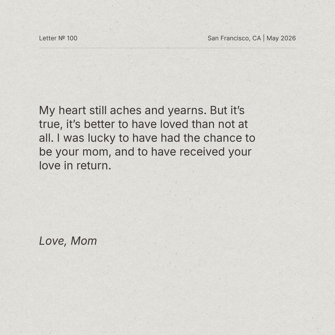 Letter Nº 100, page three, Love, Mom